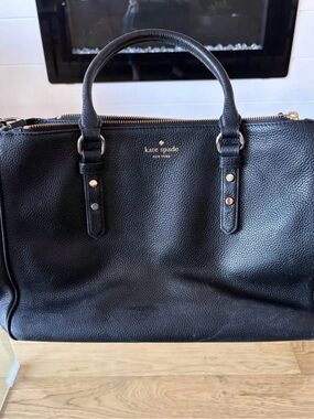 Kate Spade Mulberry Street Leighann Satchel – Black Pebbled Leather